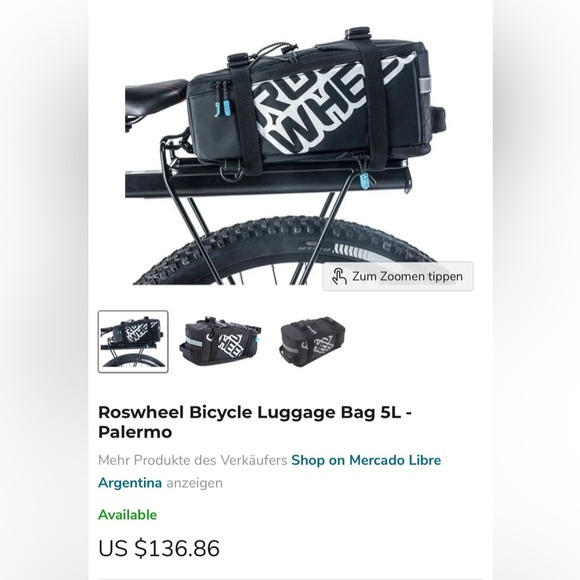 Roswheel | Bicycle Luggage Bag 5L - Palermo, NWT - Picture 14 of 14